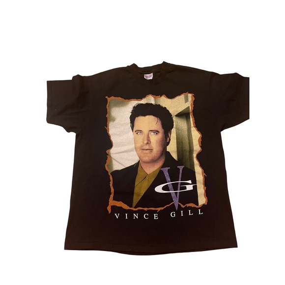 Hanes Other - Vince Gill Vintage Tour T-Shirt Mens XL Black 2sided  Country Music Tee